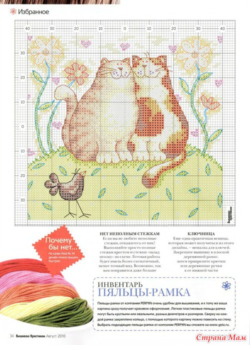 Маленькая схема вышивки кот Маленькая схема вышивки кот