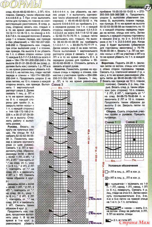 Вязание круглой кокеткой листиками 104 Вязание круглой кокеткой листиками 714
