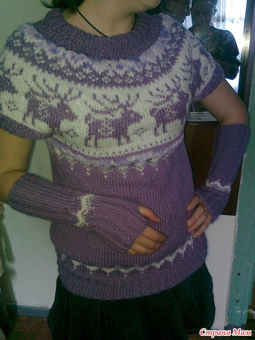 Схема вязания свитера с оленями
