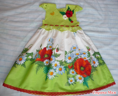 Комбинированное платье или сарафан для наших малышек... он-лайн