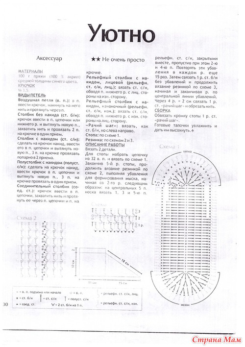 Схемы мужских следков