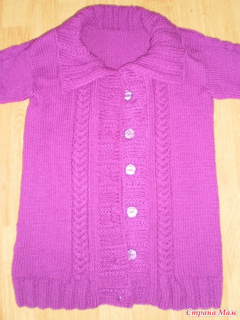 Кофта для девочки-подростка на пуговицах - Вязание - Страна Мам