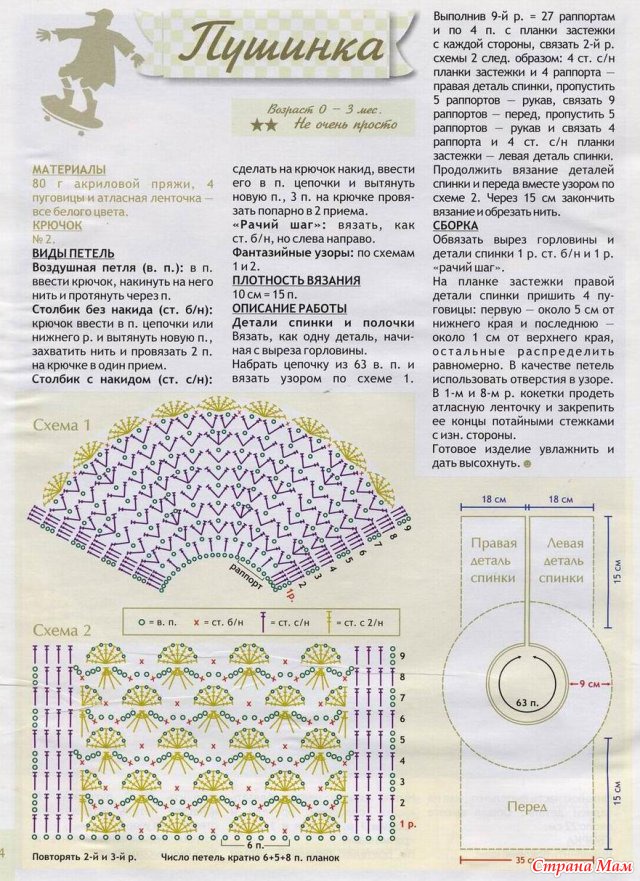Платье пушинка крючком схема